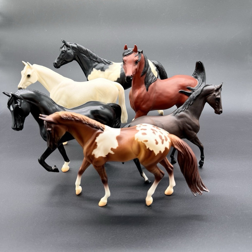 Vintage Breyer Horse Lot Of 6 Model Horses Pinto Arabian Collectible USA